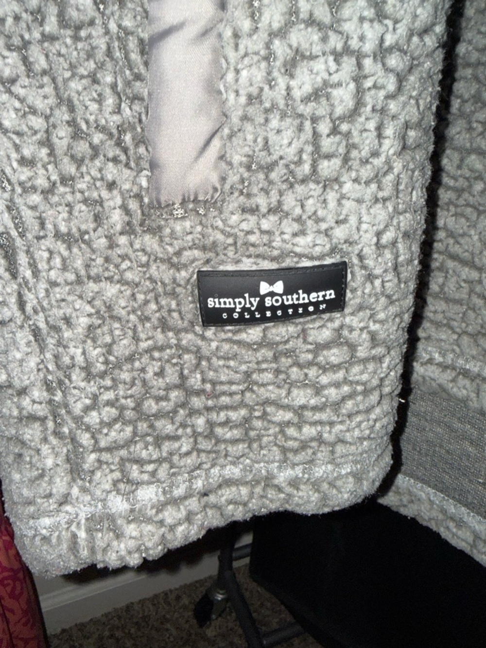 Simply Southern Gray Sherpa Pullover Jacket - Picture 2 of 3